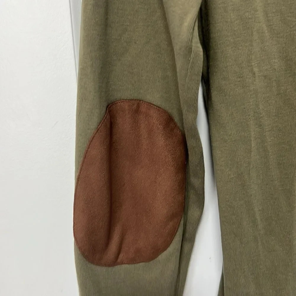 LAUREN RALPH LAUREN Army Green Brown Elbow
Pad Long Sleeve Top Size Large - Picture 9 of 9